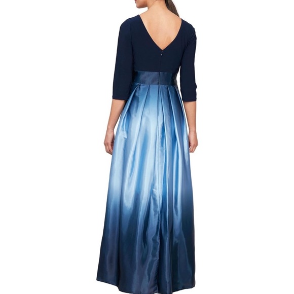 S.L. Fashions Women's Long Satin Mother of The Bride Dress with Pockets - Picture 2 of 2